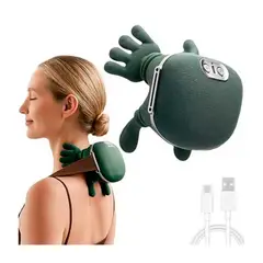 BOOM - Masajeador 4D Inalámbrico tipo Mano, Cuello, Hombros, Brazo, Pierna, Luz, Recargable USB C, verde