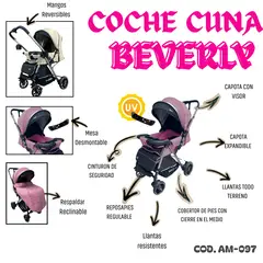 HI BABY - COCHE CUNA "BEVERLY" CON MANGOS REVERSIBLES