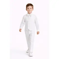 GENERICO - CONJUNTO PANTALÓN CHALECO CORBATA BLANCO