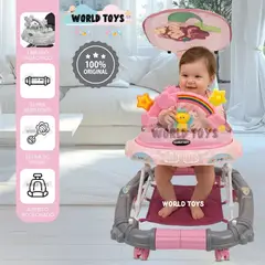 BABY - Andador con Tablero Didáctico «RAINBOW NEW» Edición Especial Pink & Gray