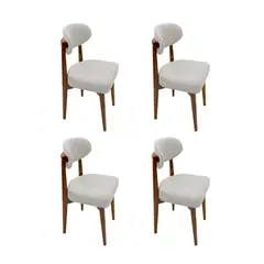 GENERICO - Set x4 Sillas de Comedor Media Luna