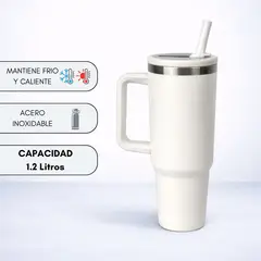 ATIPIC - Tomatodo Térmico Acero Inoxidable con Asa Perla 1.2L