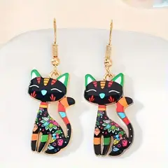 GENERICO - ARETES PARA MUJER - GATITOS NEGROS