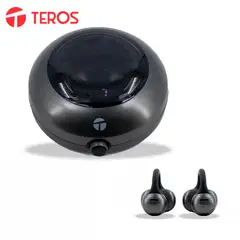 Teros - Audífonos Inalámbricos TE-80712N, Bluetooth, Carga Tipo C, Negro Titanium