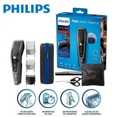 PHILIPS - Kit de peluquería lavable HC 7650 con 28 Ajustes + Estuche