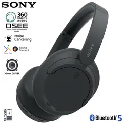 SONY - Audifonos Inalambricos Híbridos WH-CH720N Over-Ear Negros