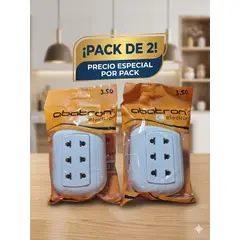 GENERICO - PACK 2 TOMACORRIENTES TRIPLE SOBREPONER