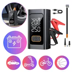 SEISA - Arrancador de Bateria Auto Inflador de Llanta 150 PSI Carro Scooter Bicicleta Pelota Linterna