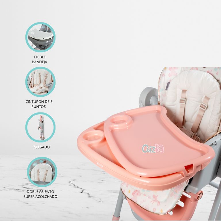 Silla de Comer Mecedora «GRAVY» pink