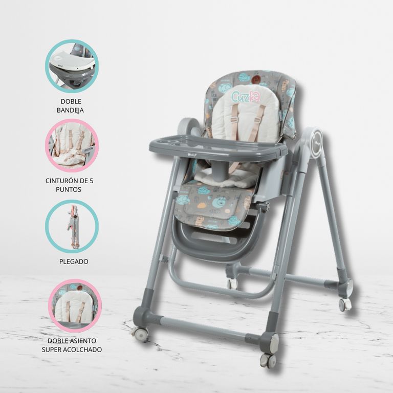 Silla de Comer Mecedora «GRAVY» Grey
