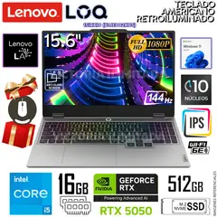 LENOVO - Laptop LOQ 15IRX10 Intel Core i5-13450HX 16GB RAM 512GB RTX 5050 15.6" FHD 144Hz- 83JE002KUS