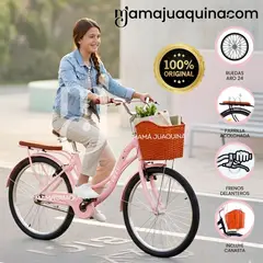 VELOX - Bicicleta Campera Aro 24 «VALENTINA» Colección Exclusiva Light Pink