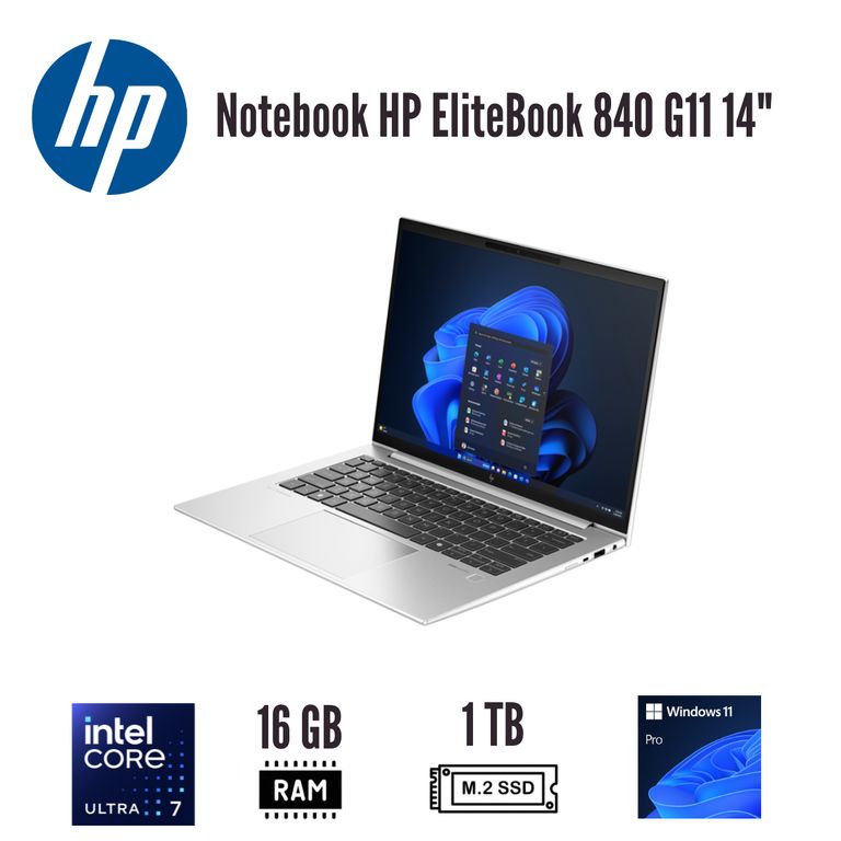 Notebook EliteBook 840 G11 14" WUXGA UWVA Intel Core Ultra 7 155U 16GB DDR5 1TB SSD Windows 11