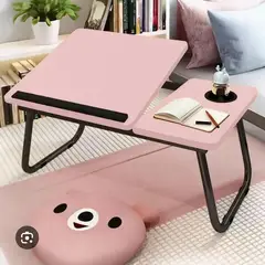 GENERICO - MESA ESCRITORIO RECLINABLE PARA CAMA COLOR ROSADO