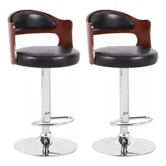 U BUY - Pack 2 Sillas Piso Bar Taburete Regulable Maderaecocuero