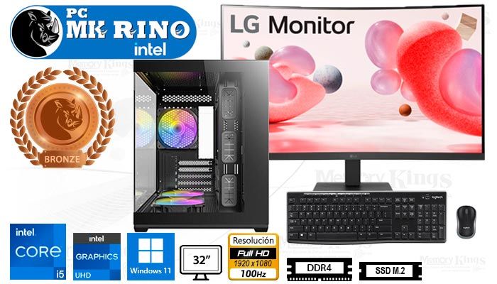 Computadora Enovu Core i5-12600K 16GB 512GB SSD 32" UHD 770 Windows 11 Pro
