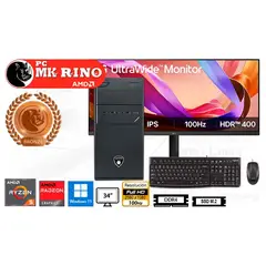 AMD - Computadora Enovu Ryzen 5 5600GT 16GB 512GB SSD 34" Radeon Graphics Windows 11 Pro