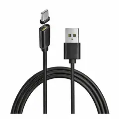 GENERICO - Cable De Nylon Magnetico 1 Metro Usb Tipo C Carga Rapida 5V 2A Negro