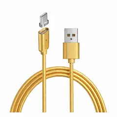 GENERICO - Cable De Nylon Magnetico 1 Metro Usb Tipo C Carga Rapida 5V 2A dorado