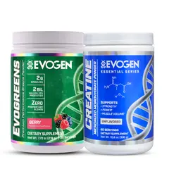 EVOGEN - Creatina 300 g - Creatina Monohidratada + Evogreens Jugos Verdes 30 servicios - Berry