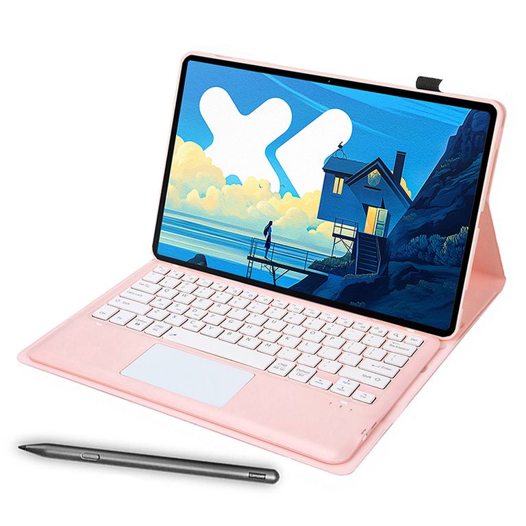 Tablet Xiaoxin Pad Pro 2025 12+256 12.7 WIFI-Verde+Teclado Rosado+Lápiz táctil