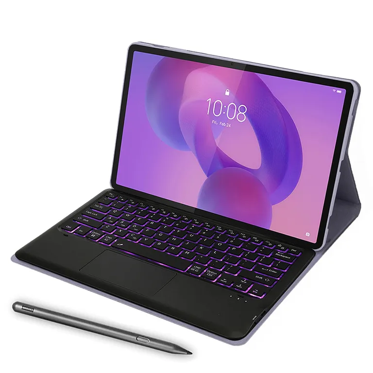 Tablet Pad Pro 2025 12+256GB 12.7 WIFI-Gris+Morado luminsos teclado+Lápiz táctil
