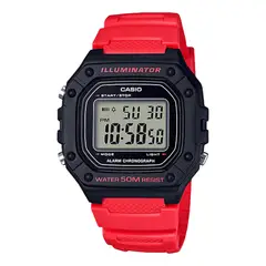 CASIO - Reloj W-218H-4B Hombre Resina Rojo