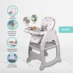 HI BABY - Silla de Comer Escritorio «CHAISE» Gray