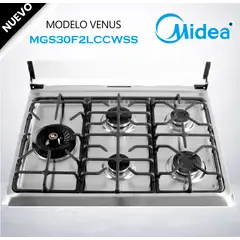 MIDEA - MGS30F2LCCWSS-PE - Cocina De Pie 1 Horno 5 Hornillas, 30