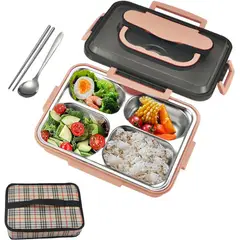 GENERICO - LONCHERA BENTO 5 DIVISIONES + MOCHILA PORTALONCHERA + CUBIERTOS