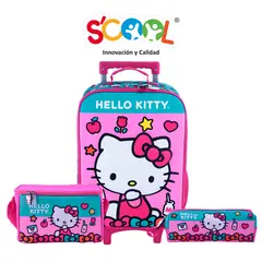 SCOOL - - Set Maleta Kombat Gde Eva 3D Hello KittyA