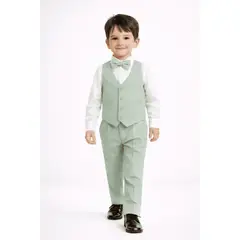 GENERICO - CONJUNTO PANTALÓN CHALECO CORBATA VERDE