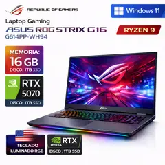 ASUS - Laptop Gamer ROG STRIX G16 Ryzen 9-8940HX 16GB RAM 1TB SSD RTX5070-8GB 16FHD+ 165HZ G614P-WH94