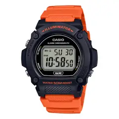 CASIO - Reloj W-219H-4A Hombre Resina Naranja