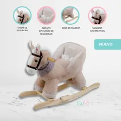 CARESTINO - Peluche Mecedor +12meses «CABALLO» Beige