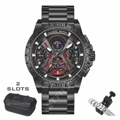 LILUOKE - Reloj Para Hombre Analógico Multifunción Futurista del Espacio Multidimensional Negro