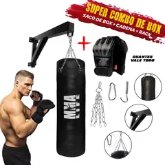 HOLGU - Saco de Box Soporte rack Guantes MMA muhay thai SUPER COMBO BOX