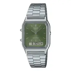 CASIO - Reloj AQ-230A-3AM Hombre Acero Plateado