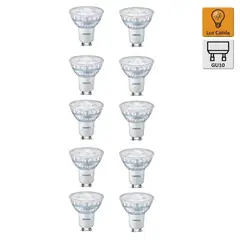 PHILIPS - Pack x10 Foco Dicroico LED GU10 4.6W Luz Cálida