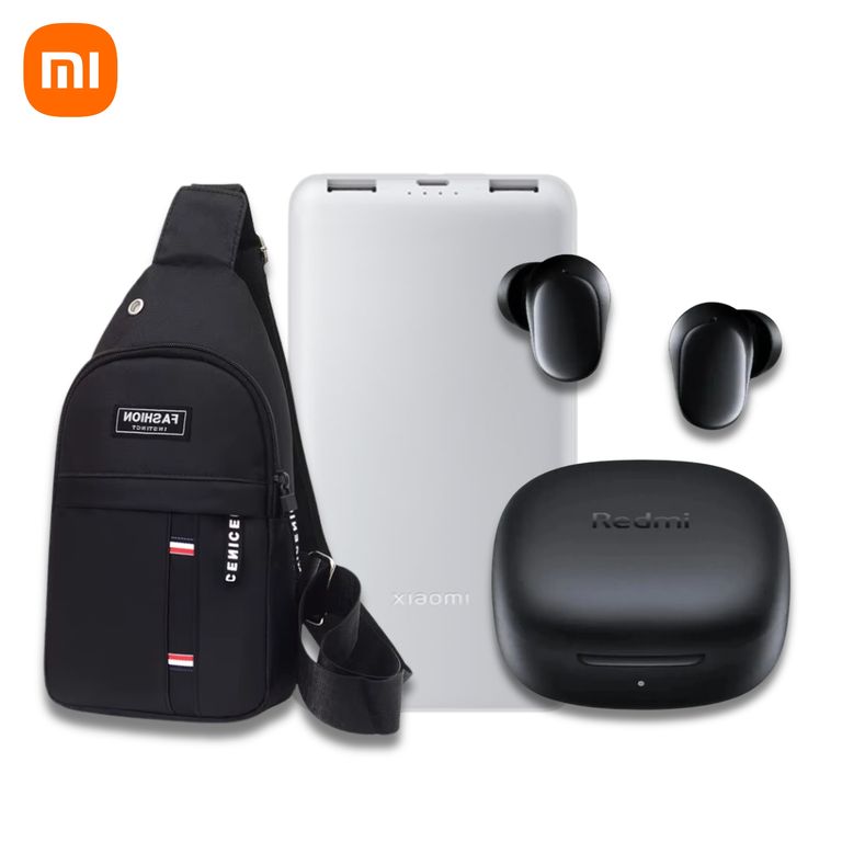 Powerbank 10000mAh 22.5W + Audifonos Buds 6 Play + Morral