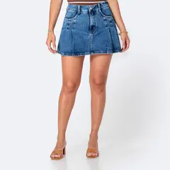 PIONIER - Falda Mini Shor Denim Rhaquel Mujer