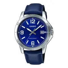 CASIO - Reloj MTP-V004L-2B Hombre Cuero Azúl