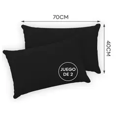 GENERICO - Set de 2 fundas de almohada de color negro