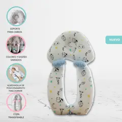 CUZKA - Almohada Antivuelco para Bebé «ROULE» Ligth Blue