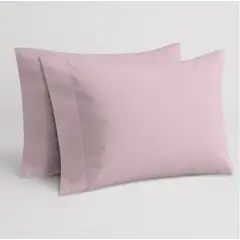 GENERICO - Set de 2 fundas de almohada de color rosado