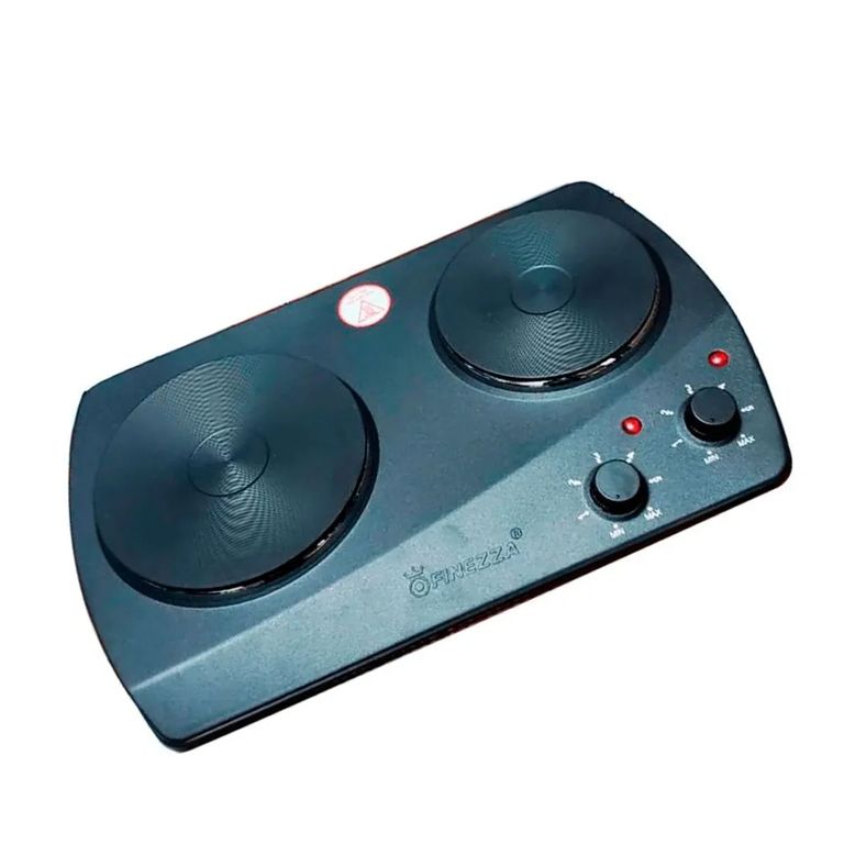 Cocina Eléctrica FZ-203D3N de Mesa con 2 Hornillas Color Negro