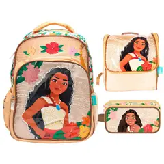 DISNEY CLASICOS - Set Escolar Mochila Lonchera Cartuchera Premium Moana 2