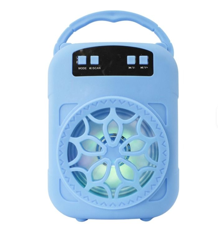 Mini Parlante portatil con Soporte para Celular celeste