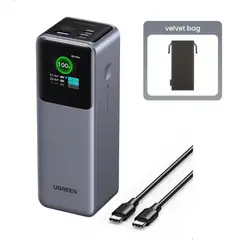 UGREEN - Power Bank Bateria Portatil 200W 25000 mAh para Laptop MacBook Iphone carga rapida con cable