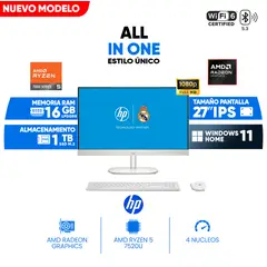 HP - All in One CR0254LA, 27" Full HD IPS, AMD Ryzen 5 7520U, 16GB LPDDR5,1TB SSD M.2